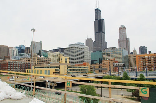 A view of downtown Chicago from the northwest I-90/94 flyover bridge.