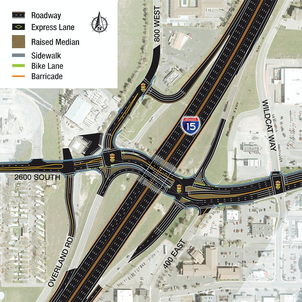 Interchange reconfiguration plans on the project accounted for both morning and afternoon peak traffic demands.