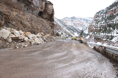 February rockslide involved removing much of the debris from the roadway