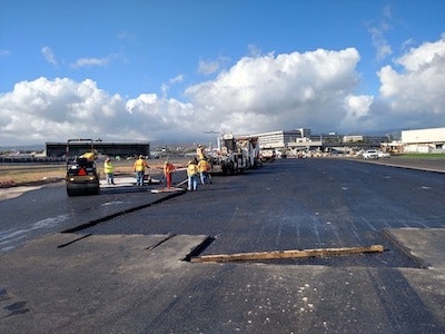Taxilanes G and L airport asphalt paving