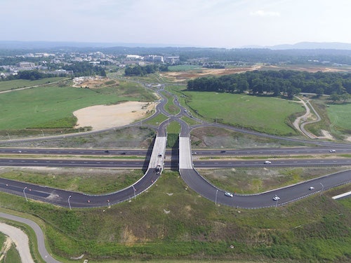 The DDI on the Route 460 Southgate Connector project is the fourth of its kind in Virginia